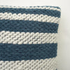 Hand-Woven Blue & White Boho Moroccan Decorative Throw Pillow - 17x17